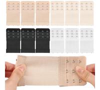 BelleVive 12 piezas de extensores de sujetador con 3 ganchos, extensión de tirante de sujetador, extensores de sujetador de 3 ganchos para mujeres, correa de extensión elástica en tamaño grande,