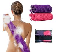 BelleVive 2 esponjas africanas de malla auténtica africana, exfoliante africano, esponja de aire con nudos, para exfoliar el cuerpo, exfoliante de espalda para ducha