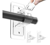 BelleVive 2 Piezas de Soporte para Barras de Cortina sin perforar, Soportes Adhesivos Transparentes para Barras de Cortina, sin Agujeros, Ganchos versátiles para Cortinas sin Clavos para baño,