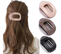 BelleVive 3 pinzas planas para el pelo grueso y fino, forma de pico de pato mate, tamaño grande