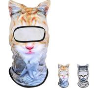 BelleVive 3D-Pasamontañas con orejas, máscara de cara de animales, mascarilla para verano, protección solar, protección UV, máscara completa transpirable para deportes al aire libre, ciclismo,