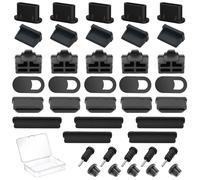 BelleVive 40 Unidades de Cubiertas para Puertos USB, Tapas de Silicona a Prueba de Polvo para cámara de computadora, USB, USB C, RJ45, HDMI, Puerto SD, Puerto de Auriculares, Puerto de Audio (8