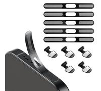 BelleVive 5 Piezas de Pegatinas de Malla a Prueba de Polvo y 5 Tapones Antipolvo USB-C, Accesorios para teléfonos, Color Negro