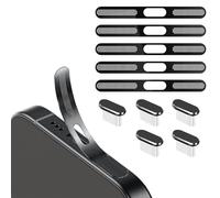 BelleVive 5 Piezas de Tapones a Prueba de Polvo USB-C de Metal y 5 Adhesivos de Malla a Prueba de Polvo, Accesorios para iPhone 16/16 Plus/16 Pro/16 Pro MAX/iPhone 15/15 Pro/Pro MAX/Plus
