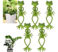 BelleVive 5 Piezas Soporte para Plantas en Forma de Rana, Sujetadores para Plantas Rana Verdes, Portatiesta para Macetas de Rana, Decoraciones Colgantes de Ranas