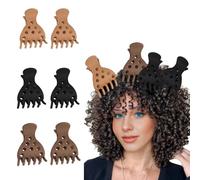 BelleVive 6 piezas Clips de volumen para el cabello, clips para raíz de cabello rizado y pinzas, elevadores de raíces para rizos elásticos, clips para levantar raíces sin marcas, Color 2