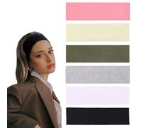 BelleVive 6 Piezas de Diademas para Mujeres, Antideslizantes, Modernas Diademas elásticas, Bandas para el Cabello, Entrenamiento, Sudor, Diademas, Tela de algodón Suave