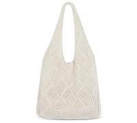 BelleVive bolso de mano tejido, red para playa, tipo hobo, vacaciones, boho para mujeres, viaje, grande estético, hippie manual, beige