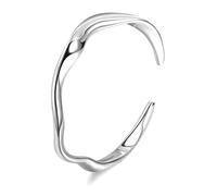 BelleVive brazaletes bañados en oro de 18 quilates para mujeres, abiertos, ajustables, pulsera de plata, brazaletes gruesos martillados, pulsera delgada minimalista plateada, joyería apilable