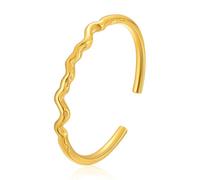 BelleVive Brazaletes de oro de 18 quilates para mujeres, abiertos, ajustables, brazaletes dorados, brazaletes gruesos martillados, brazaletes finos minimalistas de oro, Estilo 2