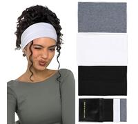 BelleVive Conjunto De 3 Cintas Anchas Para El Pelo Para Mujeres, Antideslizantes, Gruesas, Elásticas, Estilo Boho, Cintas De Sudor Flexibles Para Entrenamiento Y Correr, Accesorios De Moda