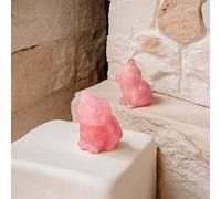 BelleVive Figura de cristal de gato de cuarzo rosa con forma de estatua de gato de la suerte para decoración de habitación/escritorio, tallada y pulida, cristales para amantes de los gatos