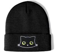 BelleVive Gorro de gato, gorros de punto de animales, regalos lindos para amantes de los gatos, gorro de gato para invierno, lindo gorro de orejas de gato para mujeres y niñas, regalos para amantes de