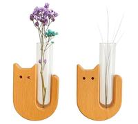 BelleVive Juego de 2 Mini jarrones imán para Nevera con diseño de Bigote de Gato, Flores Frescas, Hierbas