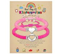 BelleVive Juego de 2 pulseras para el inicio escolar, regalo para madre e hija, para el primer día de escuela, pulseras para mamá y yo, para madre e hija, niñas y niños
