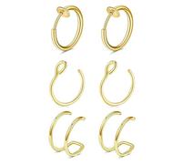 BelleVive Juego de 6 piercings falsos para la nariz, de acero inoxidable, para mujeres y hombres, sin piercing, para el cuerpo