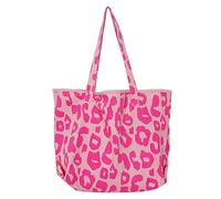 BelleVive Leopard Tote Bag Bolsa de Hombro para Mujer Bolsa Cruzada Casual Tote Bolso de Mano Shopper Bolsas Grandes para Mujer Uso Diario, Oficina, Escuela y Compras, Versátil, Rosa