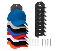 BelleVive Organizador de Gorras de Béisbol, Soporte de Pared Compacto para Guardar y Exhibir Hasta 8 Sombreros, Colgador Con Adhesivo Fuerte y Orificio