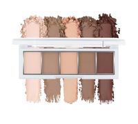 BelleVive Paleta de sombra de ojos de color marrón desnuda neutra, 5 colores, acabado mate aterciopelado, sombra de ojos de tonos fríos, maquillaje natural para todos los días, de larga duración, 01#
