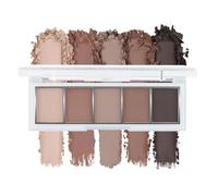 BelleVive Paleta de sombras de ojos marrón nude neutro, 5 colores con acabado mate aterciopelado, sombras de ojos color nude gris pardo, maquillaje natural diario, larga duración, 06#