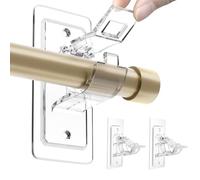 BelleVive Paquete de 2 Soportes de Barra de Cortina - Sin Taladro, Soportes de Barra de Cortina Autoadhesivos de PET, Sin Daños, Ganchos Ajustables Sin Clavos para Salón y Baño