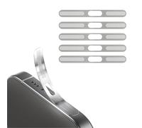 BelleVive Paquete De 5 Etiquetas De Malla A Prueba De Polvo para iPhone 16 Pro/16 Pro MAX, Protección Integrada para Altavoces Y Puerto De Carga, Antipolvo, Altavoz De Auricular De Malla,