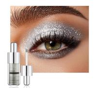 BelleVive Sombra de Ojos Líquida con Brillo Plateado, de Larga Duración, Resistente al Agua, Ligera, Acumulable y Difuminable, Vegana, Sin Parabenos, Apta para Mujeres, Maquillaje de Escenario 01#