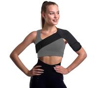 BelleVive soporte de hombro para mujeres, compresión ajustable y portátil bajo la ropa, alivio del dolor de la cintilla del rotador (hombro izquierdo, mujeres)