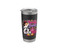 Belleza Cerebros Y Un Cinturón Negro Linda Chica De Karate Vaso térmico de acero inoxidable de doble pared