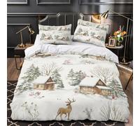 Belleza de invierno Funda de Edredón Impresión 3D Juego de 3 Piezas Cierre de Cremallera Oculta incluye Fundas de Almohada Antibacteriana Retrato de fantasía Funda Edredon for niña King（220x240cm）