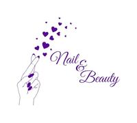 Belleza de uñas Mano Corazón Etiqueta de la pared Diseño de arte de uñas Logotipo Manicura Salón Pared Ventana Calcomanía Vinilo Tienda Decoración Extraíble Extra grande - 94x110 cm