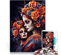 Belleza del Día de los Muertos Puzzles de 1000 Piezas para Adolescentes Difícil y desafío Actividades Divertidas en casa, Regalos de cumpleaños, Regalos de Viaje, 38x26cm