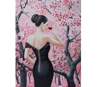Belleza Diamond Painting, Pintura Diamante Kit Manualidades adultos 50x70cm, DIY flores cerezo Diamond Painting Niños Diamantes Cristal Conjunto Punto Cruz, Decoracion Hogar Dibujos Diamantes N1-396