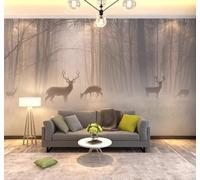 Belleza Fantasía Bosque Alces País De Las Maravillas 3D Papel Pintado Pared Fácil Instalación Oficina Sala Estar Sofá Dormitorio TV Fondos Decoración-250cm×170cm