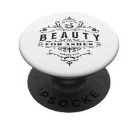 Belleza para Cenizas Negro - Escritura de fe Cristiana PopSockets PopGrip Adhesivo
