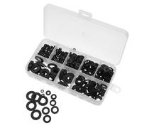 BELLIFFY 1 Caja Arandelas Planas de Plástico Negro para Pernos Aislantes Térmicos Resistentes al Calor para Reparación y Montaje Eléctrico Surtido Juntas y Espaciadores