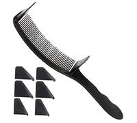 BELLIFFY 1 Juego peine de bigote peine superior plano peines de profesional tijeras de peluquero peine de peluquero para hombres peine curvo para hombre el plastico Black