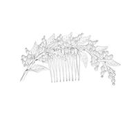 BELLIFFY 1 Pc peine decoración dorada accesorios para el cabello de flores pinzas para el cabello de boda wedding bride party decoración del pelo de la novia tocado de mujer aleación Silver