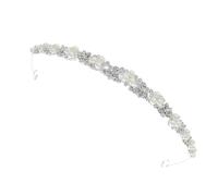BELLIFFY 1 Pc Venda Diadema Retro Con Diamantes De Imitación Tocado De Diamantes De Imitación De Perlas Tiara De Perlas Diadema De Diamantes De Imitación Diadema De Novia Aleación Silver