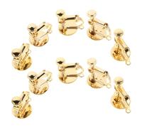 BELLIFFY 10 Piezas Adaptador Clip para Aretes Sin Perforar Convertidor de Tornillo Ajustable para Creación de Joyas Kit Componentes para Aretes Clip- Estabilidad Reforzada y Cómodo