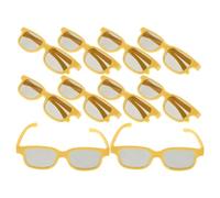 BELLIFFY 10 Piezas Gafas 3D Amarillas Ligeras para Cine y Videojuegos, 10 Unidades, Lentes Anaglifo Compatibles Pc y Televisores, Tamaño 13,2 X 13,1 X 3,8 CM, Experiencia Inmersiva en Casa