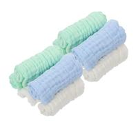 BELLIFFY 10 piezas Paños de Muselina para Niña Toallas de Saliva y Eructo de Algodón Puro Suaves y Seguros para Recién Nacidos Colores Blanco Verde y Azul Absorbentes y Prácticos para