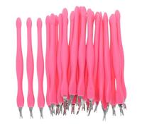 BELLIFFY 100 Piezas Herramienta Empujadora de Cutículas de Acero Inoxidable Doble Punta Removedor Eficaz de Piel Muerta para Manicura y Pedicura Profesional Unidades Rosa Portátil