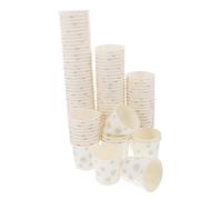 BELLIFFY 100 vasos de papel pequeños de 30 ml desechables con diseño elegante, versátiles, para bebidas calientes y frías, como zumo y té