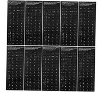 BELLIFFY 10piezas Pegatinas para Teclado con Fondo Negro Y Letras Blancas Stickers para Idiomas Extranjeros para Educación Y Comunicación Accesorios De Computadora