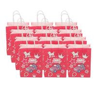 BELLIFFY 12 Bolsas de Obsequio para San Valentín Papel Decorativo Motivos Románticos Tamaño Mediano Color Rojo y Ideales para Fiestas Dulces y Envoltorios de Obsequio