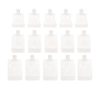 BELLIFFY 15 Bolsas de Almacenamiento de Viaje Recargables para Loción y Champú, Plástico Fácil de Limpiar, Capacidad 30ml, Diseño Especial para Viaje