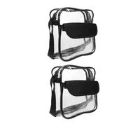 BELLIFFY 2 Piezas Bolsa Cruzada Transparente de PVC Resistente Ligera y Aprobada para Estadio Bolso Bandolera Multipropósito para Mujer y Hombre para Playa Gimnasio y Eventos Deportivos