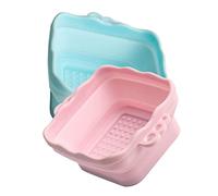 BELLIFFY 2 Piezas Limpiador De Brocha De Maquillaje Hacer Limpiador De Brochas De Maquillaje Hundir Máscara Caso De Esponja Limpiador Facial Escurreplatos El Secado Gel De Sílice