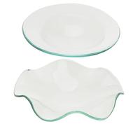 BELLIFFY 2 Piezas Plato de Vidrio para Calentador de Cera Repuesto Resistente al Calor para Difusor Aroma Diseño Transparente y Seguro para Uso Diario